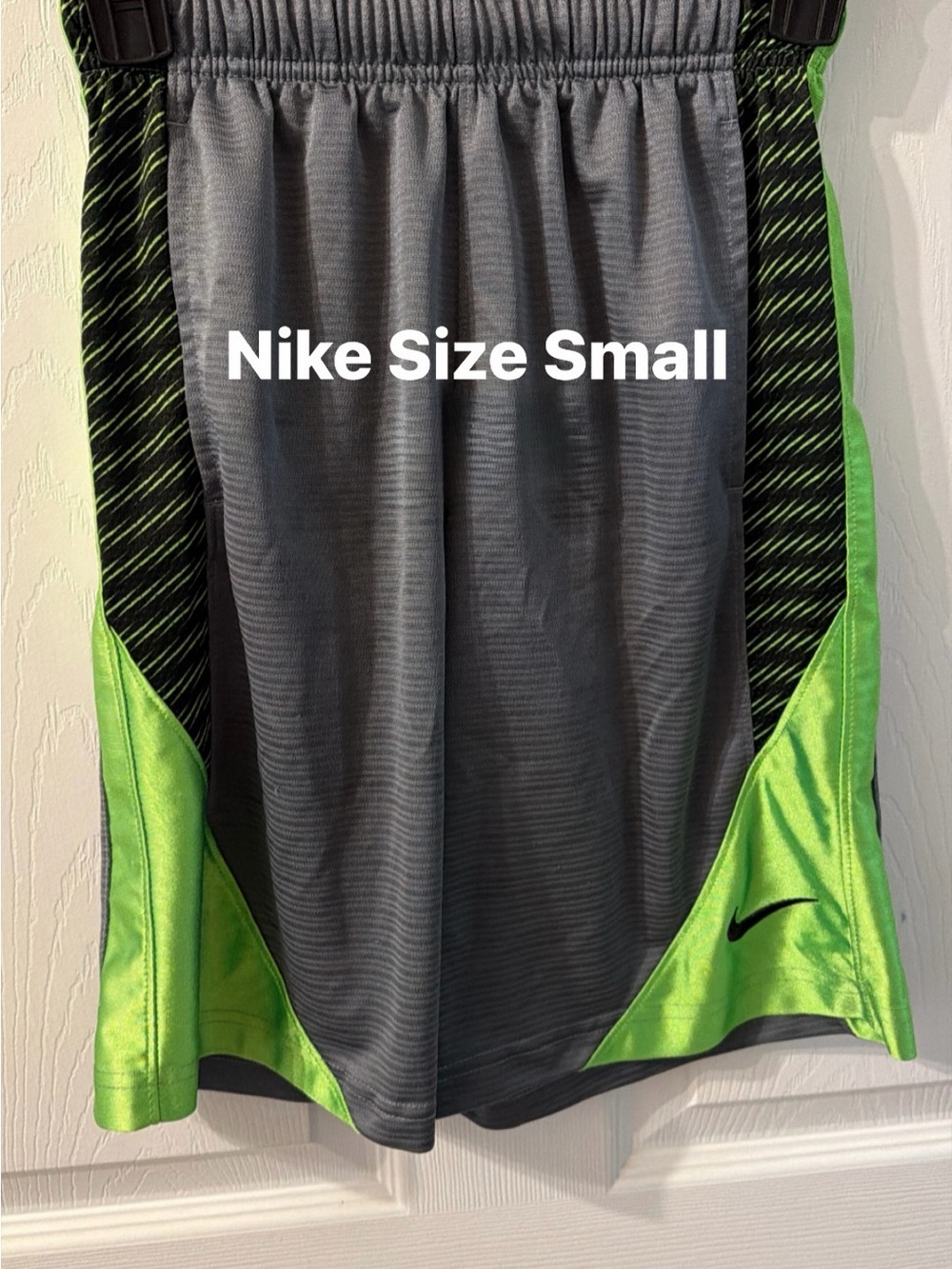 Nike Kids Gray & Neon Green Athletic Shorts